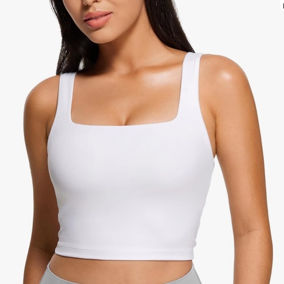 CRZ YOGA Tops - CRZ YOGA Butterluxe  Square Neck Tank White in Size Medium